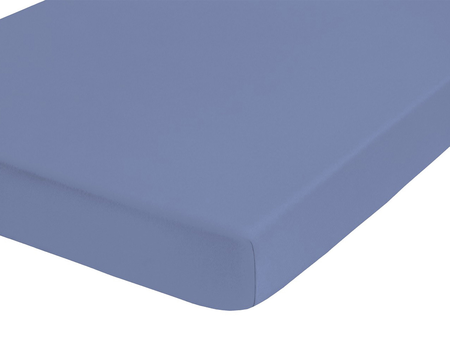 BIBERNA Premium Jersey-Elasthan Spannbettlaken (Blau, 180 - 200 x 200 cm) – Bild 2 von 3