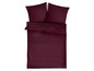 Ein dunkelrotes Bettbezug-Set mit Kissenbezügen.