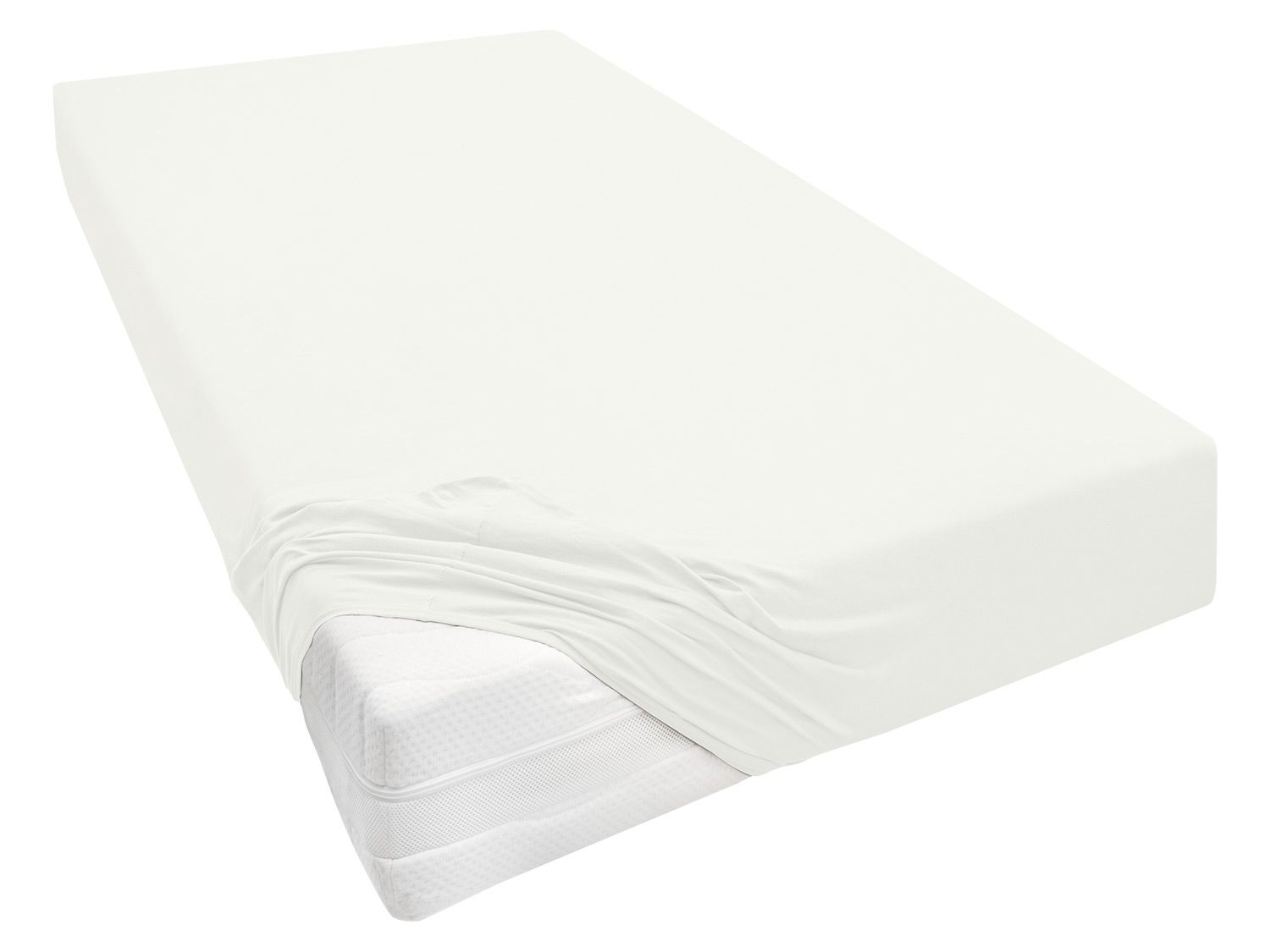Biberna Premium Jersey-Elasthan Spannbettlaken für Boxspringmatratzen (Creme, 180 – 200 x 200 – 220 cm) | 04053855231392