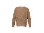 Brauner Langarm-Waffelstrickpullover mit Rundhalsausschnitt