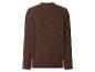 Brauner Zopfstrickpullover, Rückansicht.