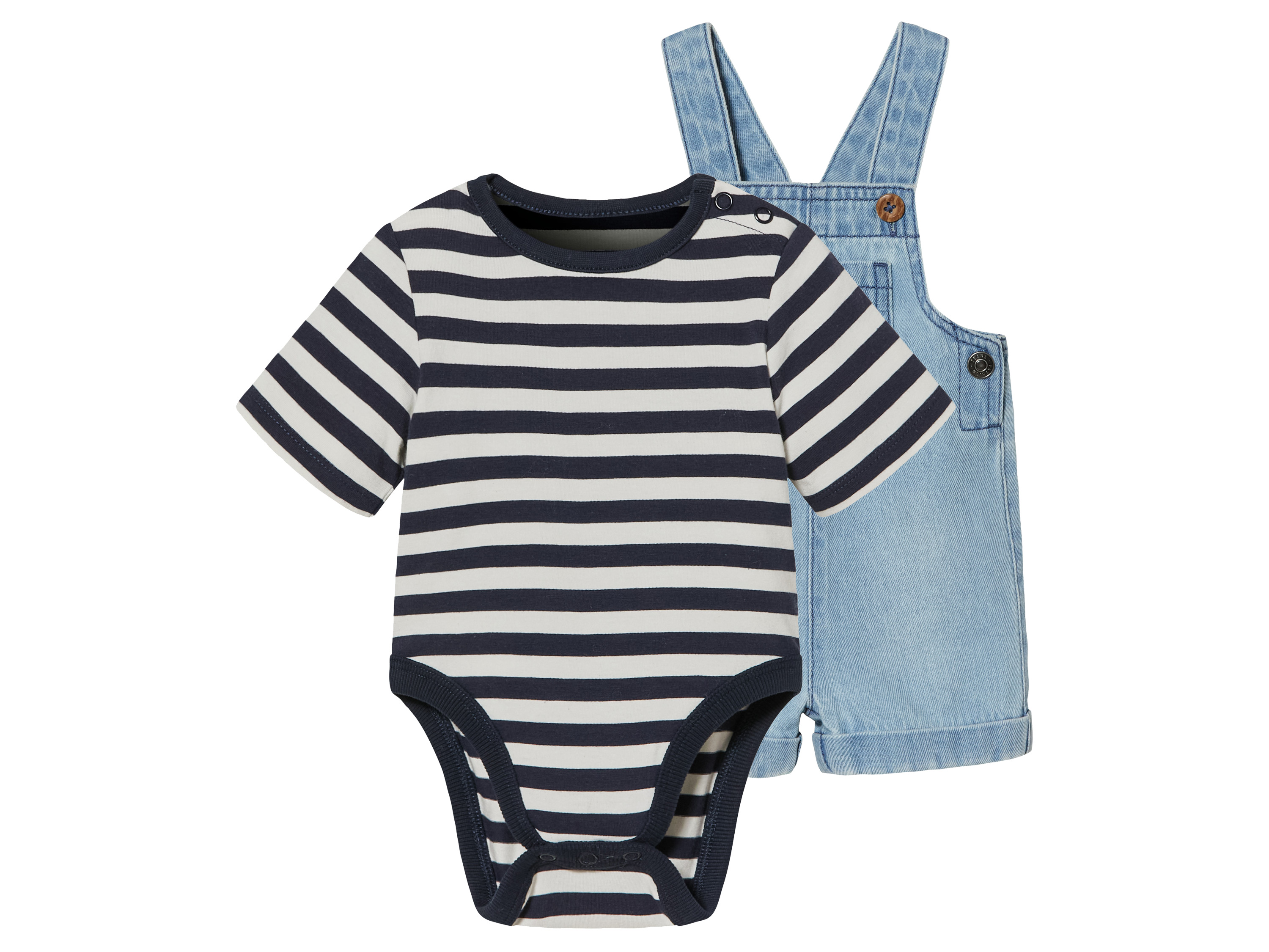 lupilu® Baby Set, 2-teilig (74, hellblau/Streifen) | 04335633063266