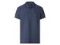 Dunkelblaues Herren-Poloshirt mit schwarzem Kragen und Ärmelbündchen