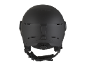 Schwarzer Skihelm mit Belüftungsschlitzen und Verstellsystem.