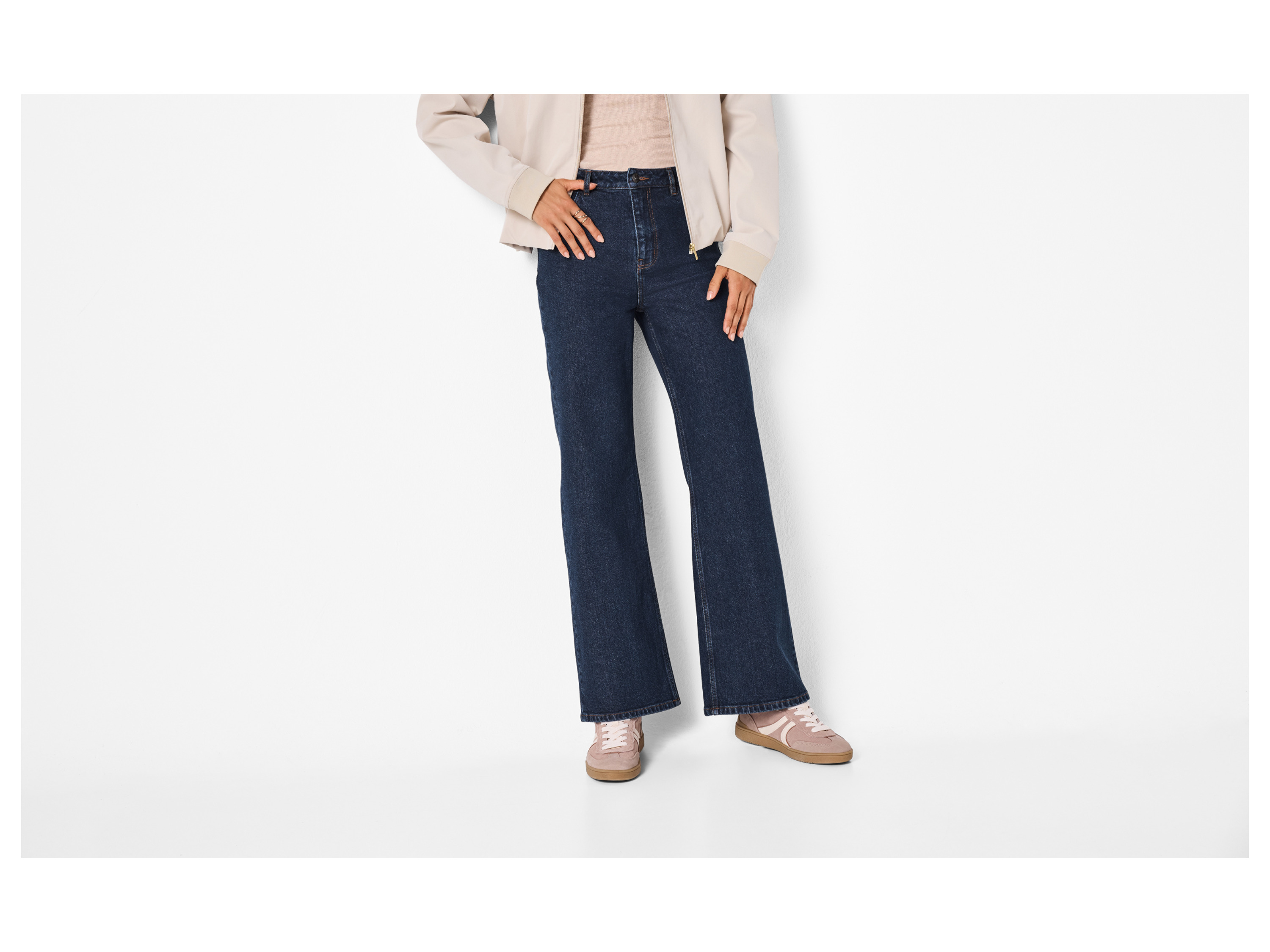 ESMARA® Damen Jeans wide leg (Dunkelblau, 44) – Bild 2 von 4
