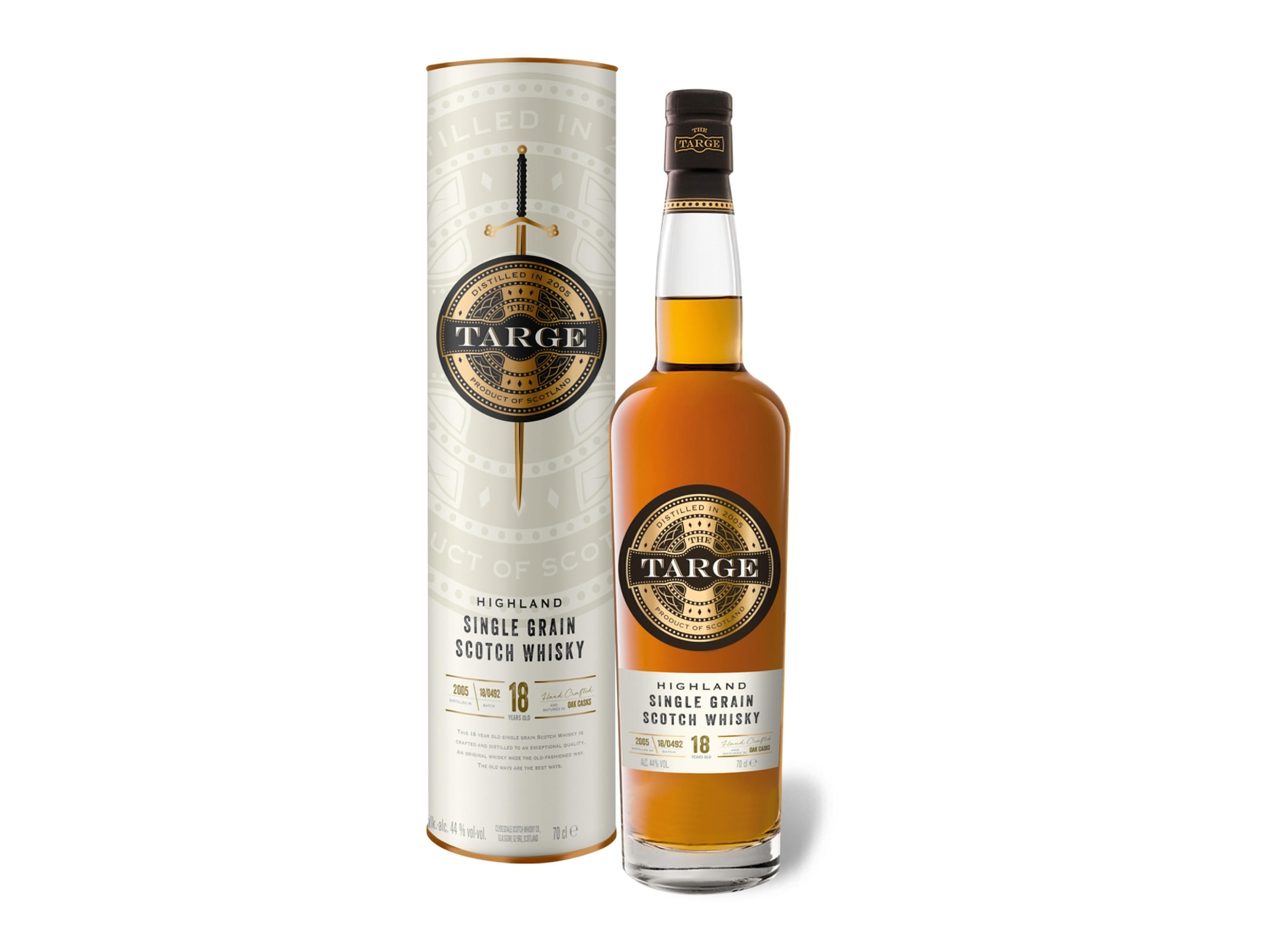 The Targe Highland Single Grain Scotch Whisky 18 Jahre mit Geschenkbox 44% Vol | 04056489792079