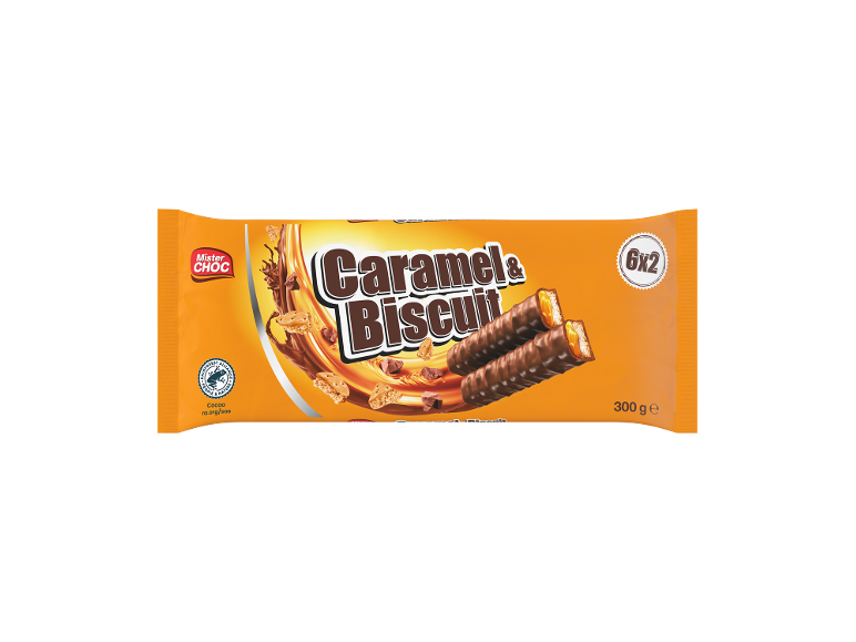 Karamell- & Keks-Schokoriegel, 6x2 Packung, 300g