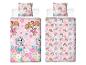 Rosa Bettwäsche-Set mit Welpen- und Blumenmustern