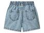 Blaue Jeans-Shorts mit elastischem Bund und Gesäßtaschen.