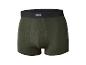 Dunkelgrüne Boxershorts mit schwarzem Gummibund und dem Schriftzug „PARKSIDE“.