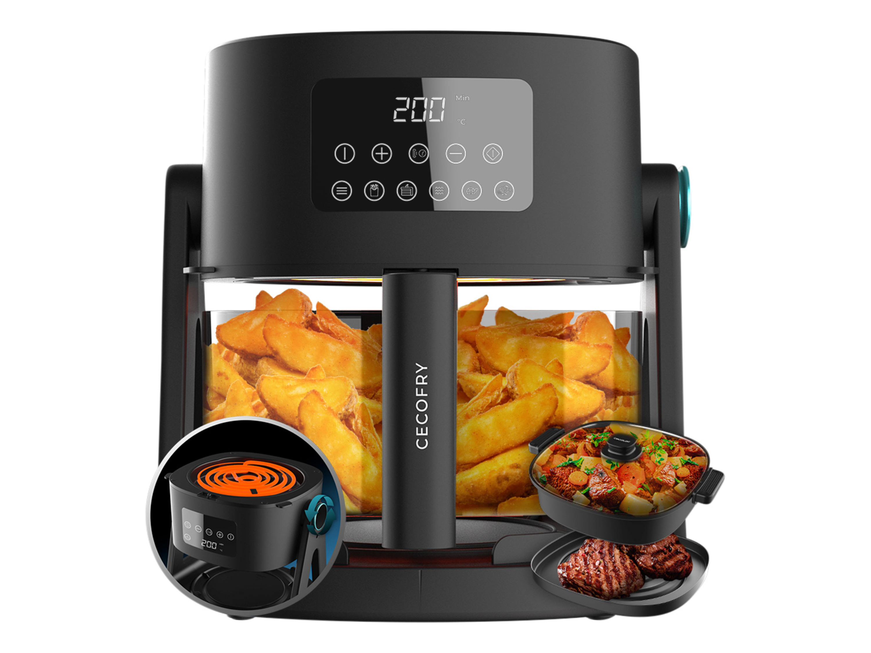 Thumbnail - Cecotec Heißluftfritteuse »Flip and Grill 4500«