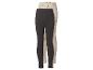 Zwei Paar Kinderleggings: eine dunkelgraue und eine beige mit Herzmuster.