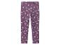 Lila Kinderleggings mit Regenbogen-, Kronen- und Wolkenmuster.