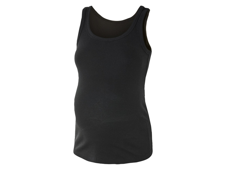 Ein schwarzes Tanktop für schwangere Frauen.
