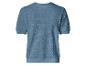 Damen-Kurzarm-Oberteil mit Lochstrickmuster in Blau