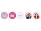 Fünf runde Icons mit einem Schmetterling, dem Text „FOREVER GIRLIE“, „XOXO“ und zwei Mädchen.