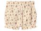 Beige Baby-Shorts mit Blumenmuster.