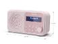 Rosa tragbares Radio mit Bluetooth-Display und Abmessungen: 174x90x69 mm