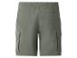 Herren-Khaki-Cargoshorts mit elastischem Bund und Taschen.