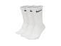 Set aus drei Paar einfarbigen weißen Socken mit einem kleinen schwarzen Logo an der Seite.