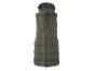 Olivengrüne Steppweste mit Kapuze.
