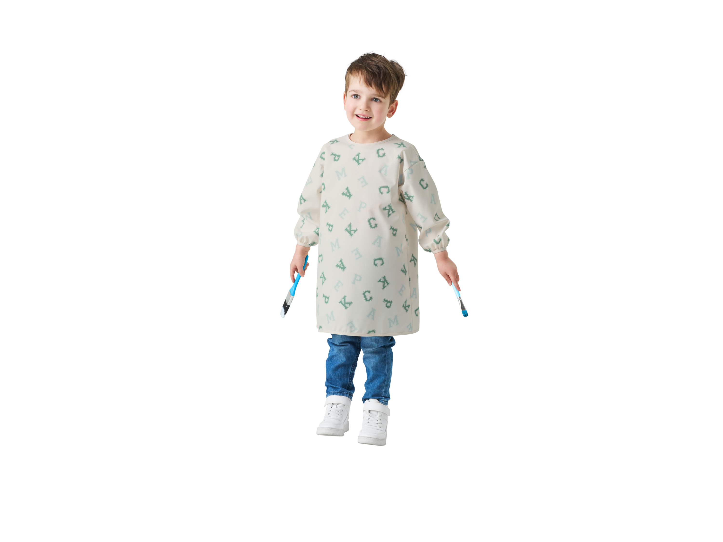 LUPILU® Kleinkinder Malkittel (Weiß, 110/116) – Bild 2 von 4