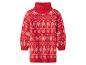 Roter Rollkragenpullover mit weißem Fair Isle Muster