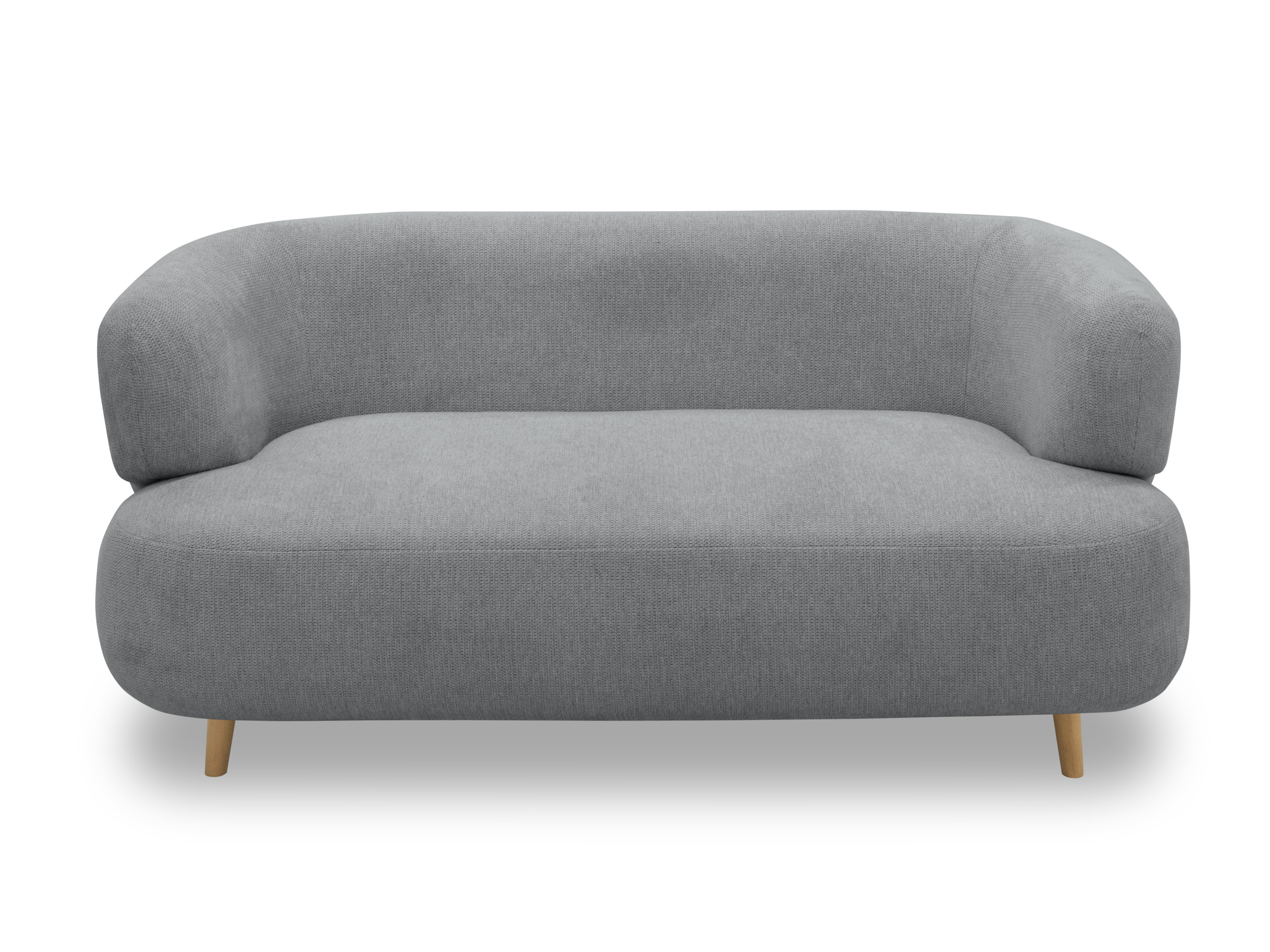 Thumbnail - Domo 2-Sitzer Sofa / Sessel »Brest«, im modernen Design (2 Sitzer + Holzfüße, 160x86cm, Grau)