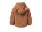 Braune Teddybär-Fleecejacke mit Kapuze für Babys, Rückansicht.