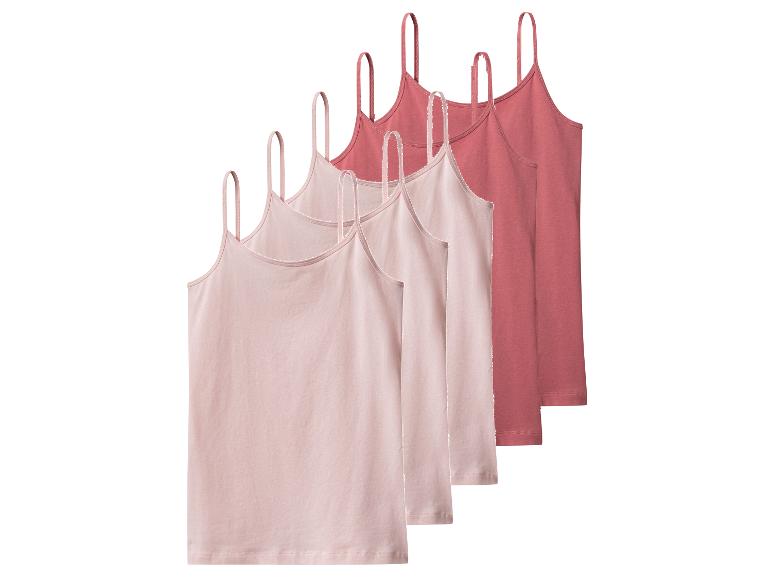 Set aus 5 Spaghettiträgertops in Rosa- und Rottönen