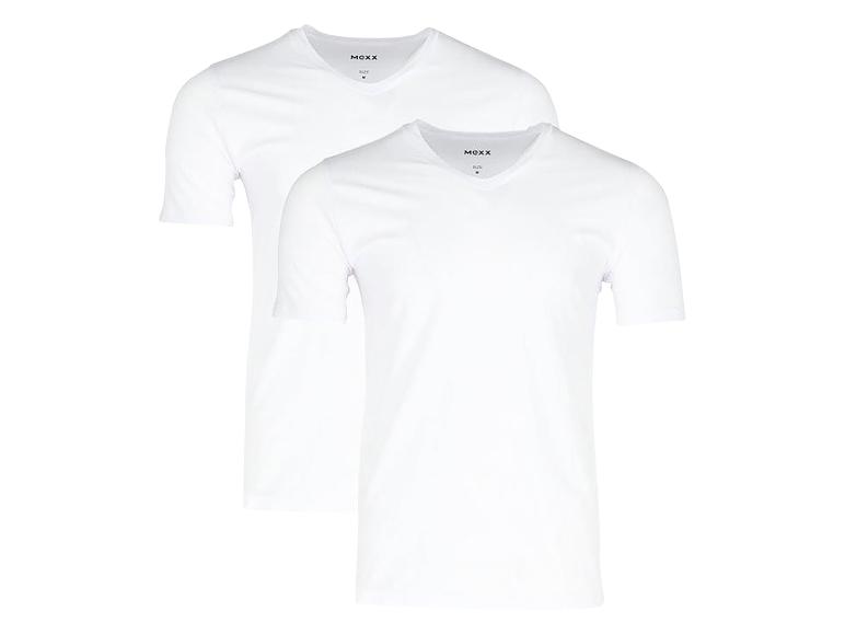 Zwei weiße Herren-V-Ausschnitt-T-Shirts