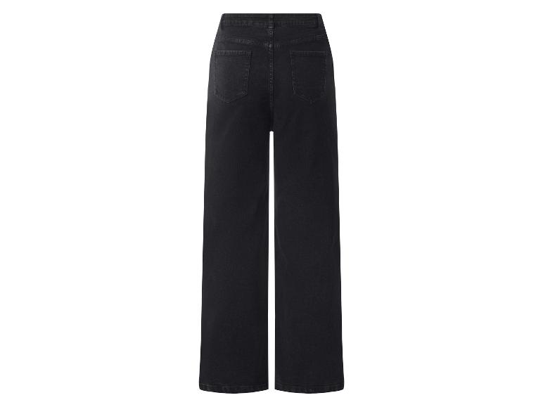 Schwarze Wide-Leg Jeans mit hoher Taille, Rückansicht