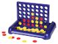 Blaues 4-Gewinnt-Brettspiel mit gelben und roten Spielsteinen.
