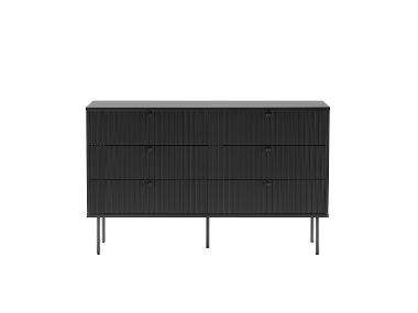 hjh LIVING Kommode KARBY 4 Schubladen Schwarz