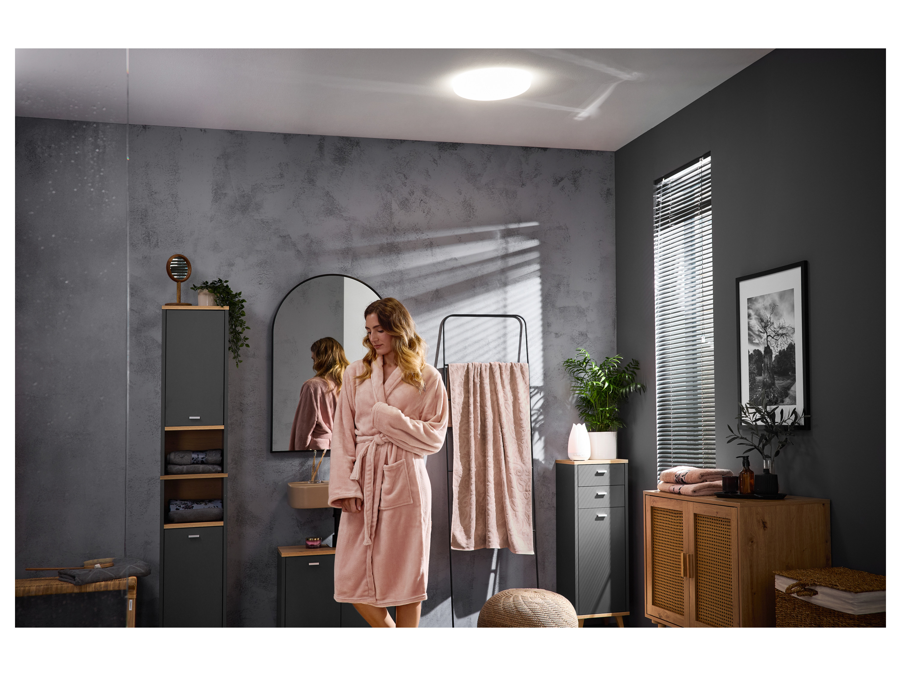 Thumbnail - LIVARNO® Frottier-Badetuch, 70 x 140 cm (rosa/gemustert)