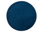 Ein runder Teppich in dunkelblau