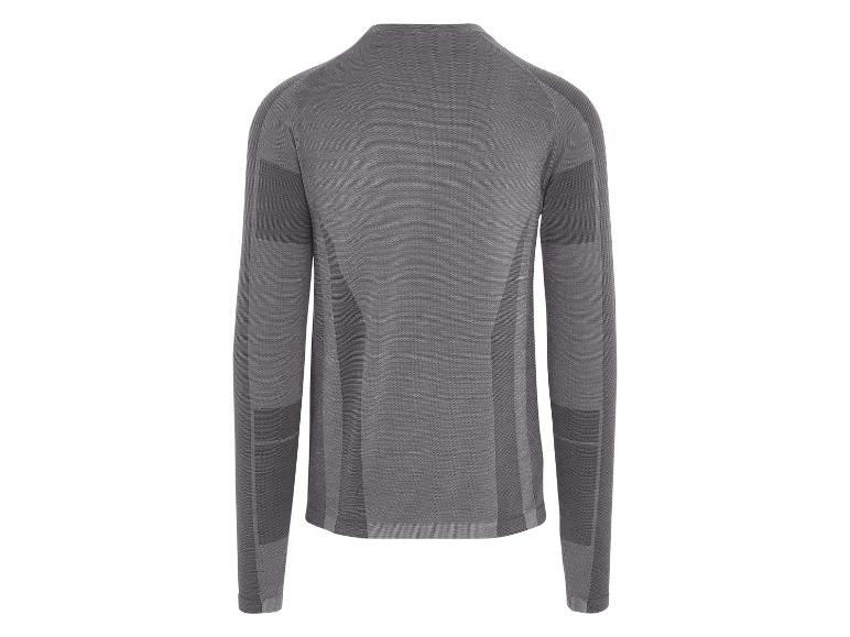 Graues Langarm-Sportshirt mit strukturierten Details