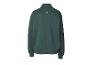 Dunkelgrünes Sport-Sweatshirt mit Stehkragen und Jette Sport-Logo auf dem Rücken.