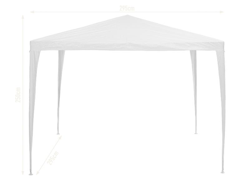 Weißes Gartenpavillon mit den Maßen 295x295x250 cm