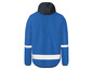 Blaue Jacke mit reflektierenden Streifen