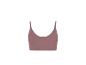 Mauvefarbenes Crop-Top mit dünnen Trägern