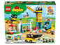 LEGO Duplo Baustelle mit Kran, LKW und Figuren.