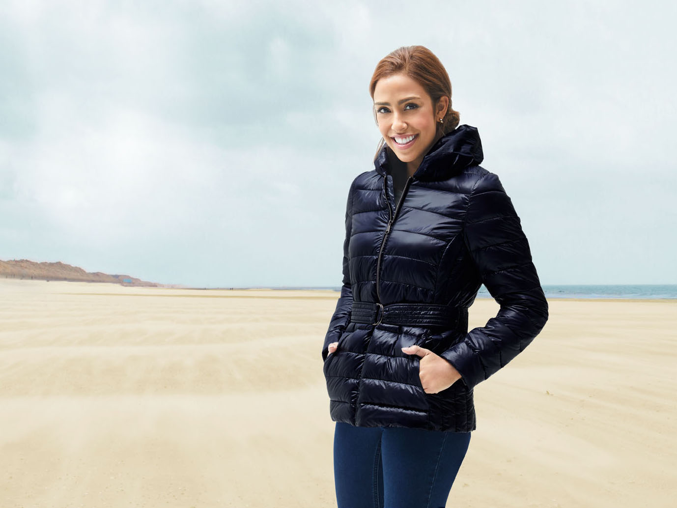 ESMARA® Damen Jacke mit Gürtel (Dunkelblau, M(40/42)) – Bild 2 von 3
