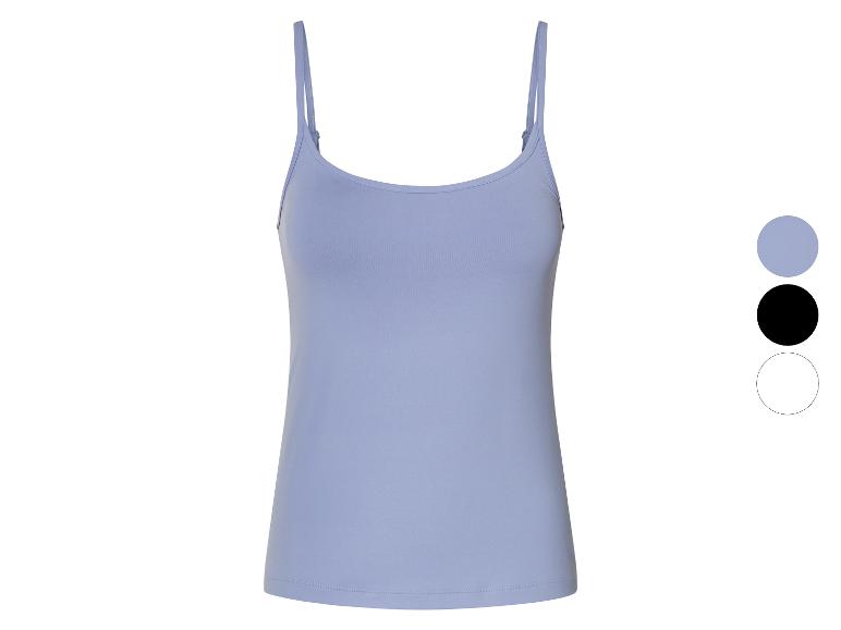 Lila Damen-Spaghettiträger-Top auf weißem Hintergrund