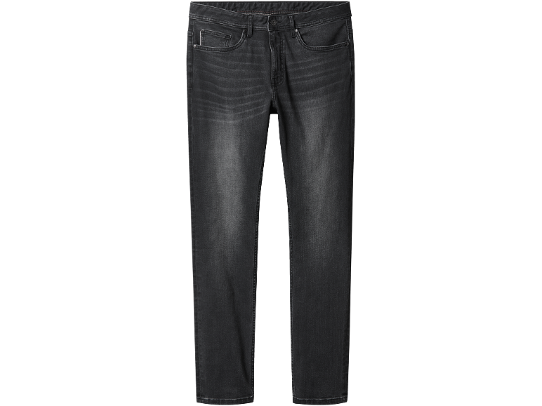 Herren-Jeans in Schwarz mit leichter Waschung und geradem Schnitt.