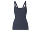 Ein dunkelblaues Tanktop mit Spitze.