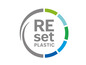 Logo mit dem Text 'Reset Plastic' in einem Kreis mit farbigen Segmenten.