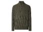 Herren-Strickpullover in Dunkelgrün mit Rippenmuster und halbem Reißverschluss