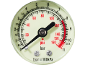 Manometer mit Doppelskala in psi und bar, zeigt etwa 120 psi oder 8 bar an.