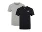 Reebok Herren 2er-Pack T-Shirts, ein graues und ein schwarzes.